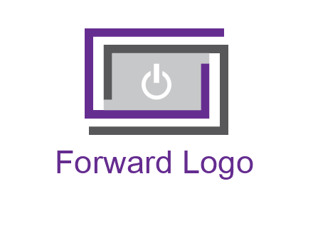 power button inside abstract monitor logo