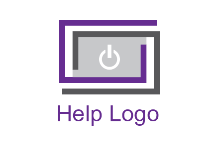 power button inside abstract monitor logo