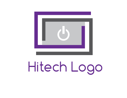 power button inside abstract monitor logo