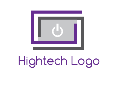 power button inside abstract monitor logo