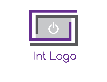 power button inside abstract monitor logo