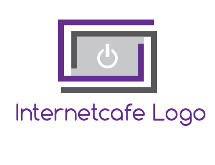 power button inside abstract monitor logo