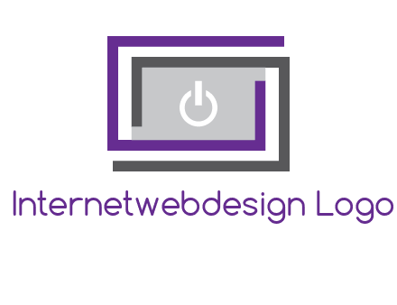 power button inside abstract monitor logo