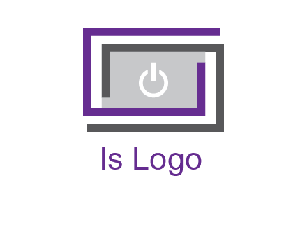 power button inside abstract monitor logo
