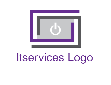 power button inside abstract monitor logo