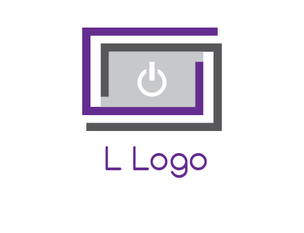 power button inside abstract monitor logo