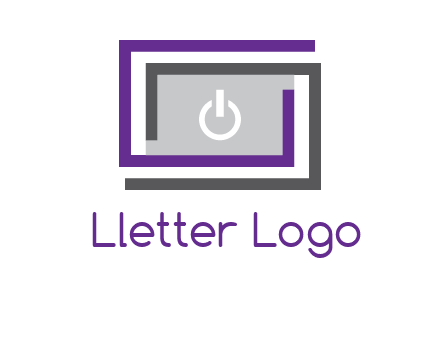 power button inside abstract monitor logo
