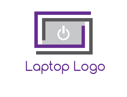 power button inside abstract monitor logo