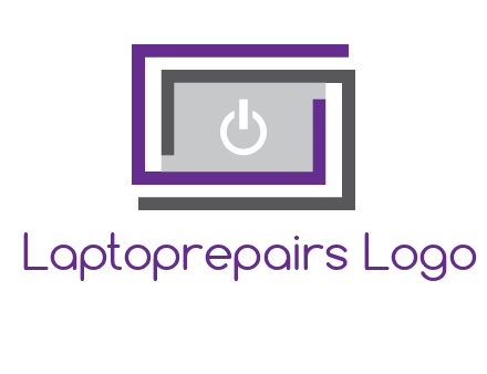 power button inside abstract monitor logo
