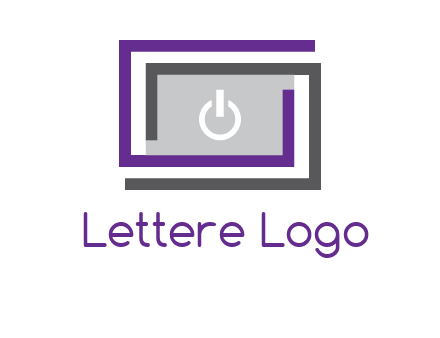 power button inside abstract monitor logo
