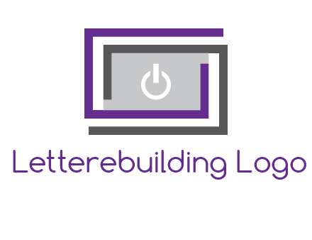 power button inside abstract monitor logo