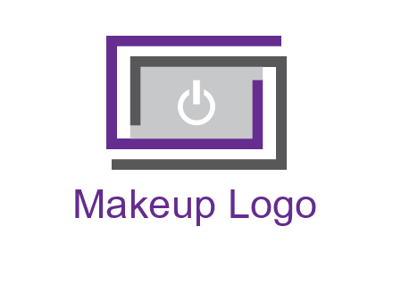 power button inside abstract monitor logo