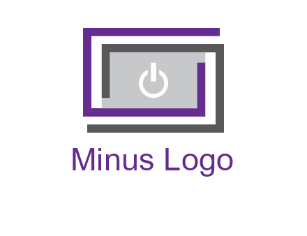 power button inside abstract monitor logo
