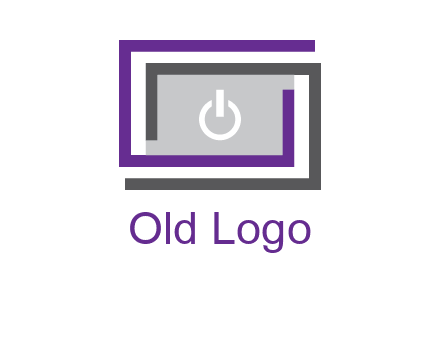 power button inside abstract monitor logo