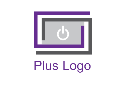 power button inside abstract monitor logo