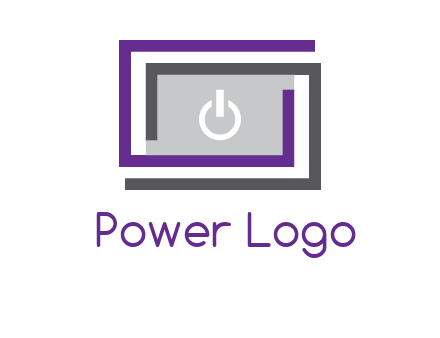 power button inside abstract monitor logo