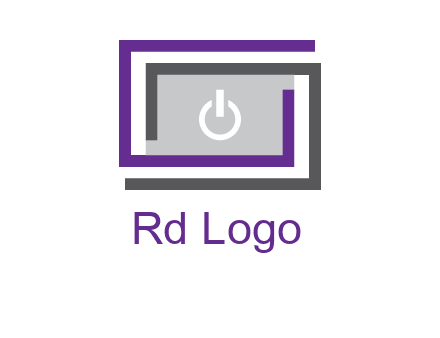 power button inside abstract monitor logo