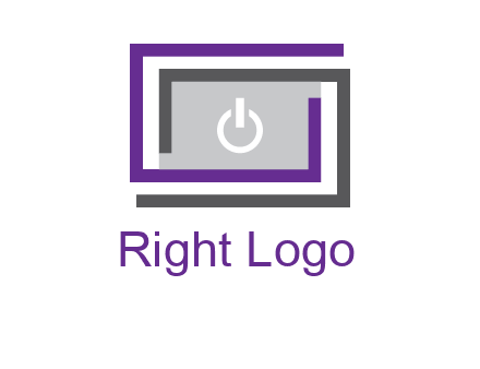 power button inside abstract monitor logo