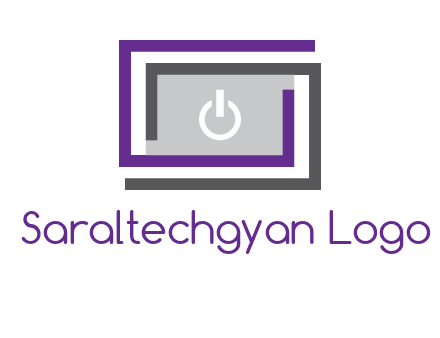 power button inside abstract monitor logo