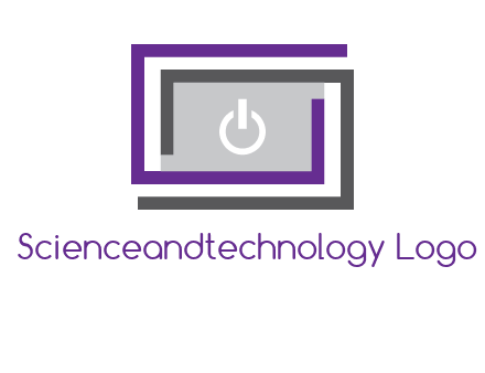 power button inside abstract monitor logo