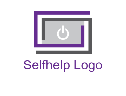 power button inside abstract monitor logo