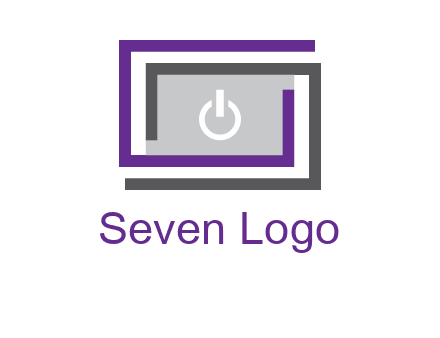 power button inside abstract monitor logo