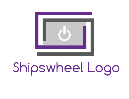 power button inside abstract monitor logo
