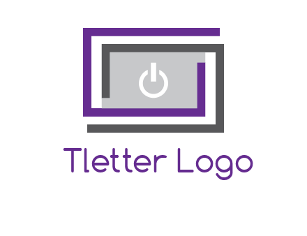 power button inside abstract monitor logo