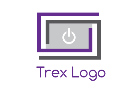power button inside abstract monitor logo