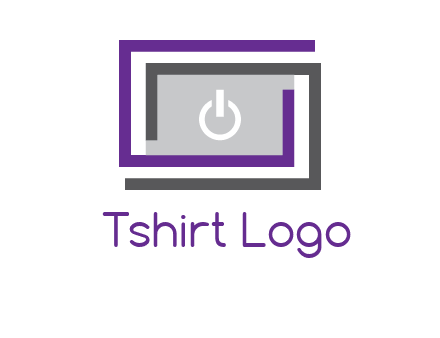 power button inside abstract monitor logo
