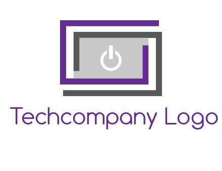 power button inside abstract monitor logo