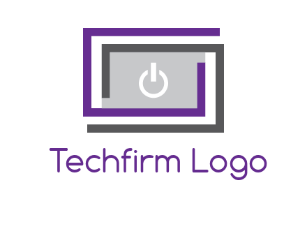 power button inside abstract monitor logo