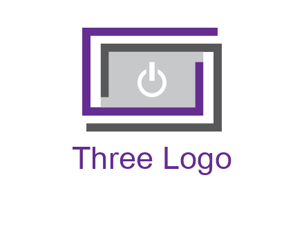 power button inside abstract monitor logo