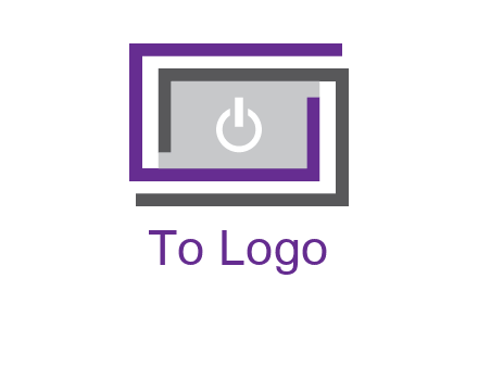 power button inside abstract monitor logo