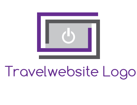 power button inside abstract monitor logo