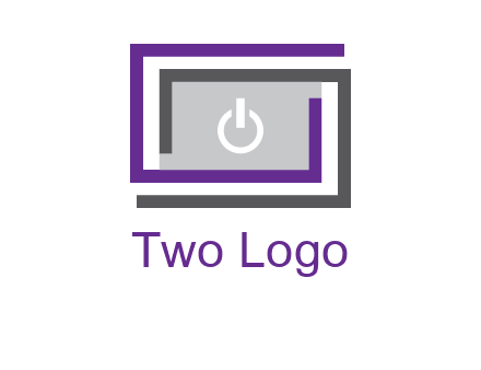 power button inside abstract monitor logo