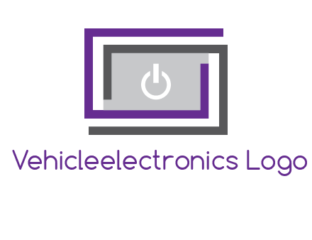 power button inside abstract monitor logo