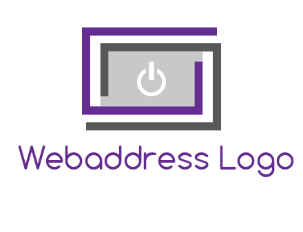 power button inside abstract monitor logo