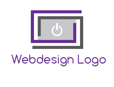 power button inside abstract monitor logo