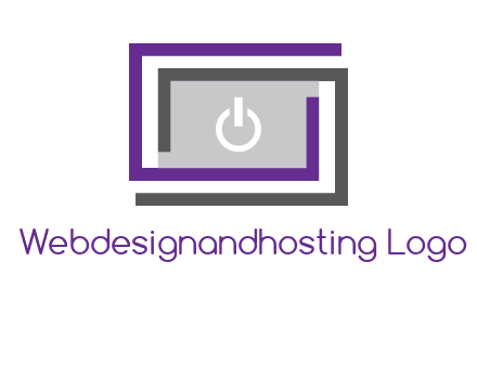 power button inside abstract monitor logo