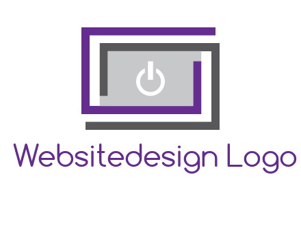 power button inside abstract monitor logo