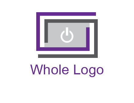 power button inside abstract monitor logo