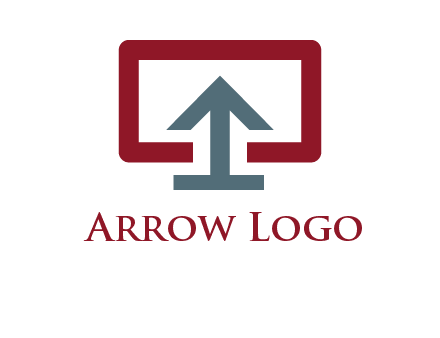 arrow merged with monitor screen symbol