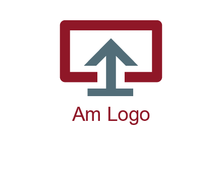 arrow merged with monitor screen symbol