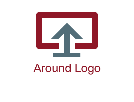 arrow merged with monitor screen symbol