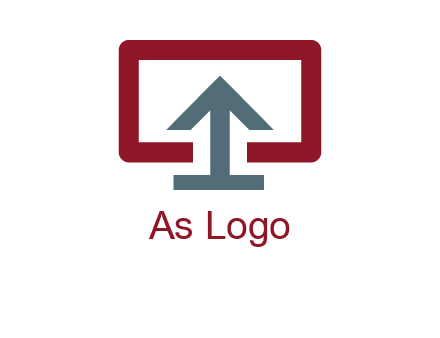arrow merged with monitor screen symbol
