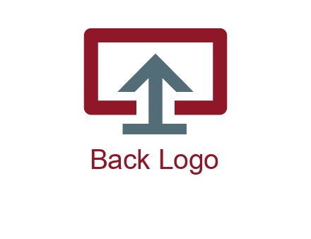 arrow merged with monitor screen symbol