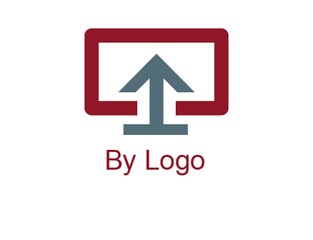 arrow merged with monitor screen symbol
