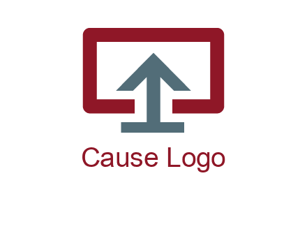 arrow merged with monitor screen symbol