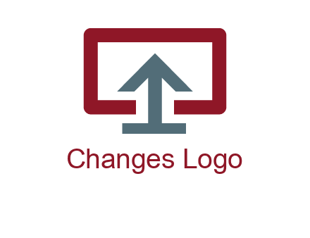 arrow merged with monitor screen symbol